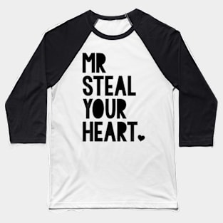 Boys Valentine Mr Steal Your Heart For Boys Toddlers Baseball T-Shirt